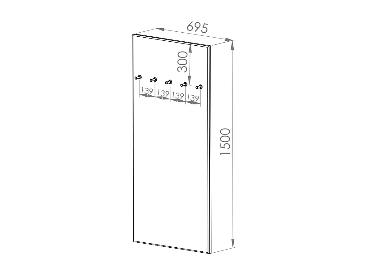 PANEEL Hyga anthrazit 70 / 3 / 150cm