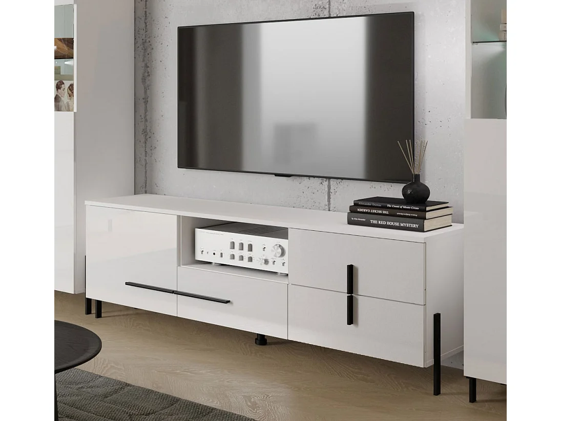 LOWBOARD Vigo weiß / weiß Hochglanz 150 / 40 / 52cm