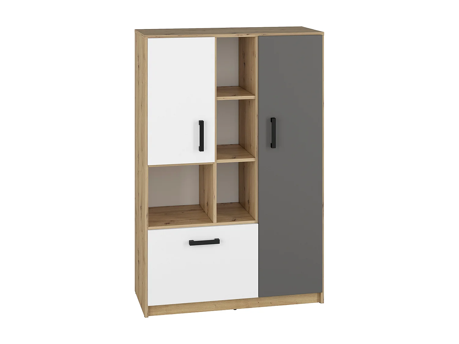 HIGHBOARD Fini Artisan Eiche / weiß / anthrazit 92 / 42 / 139cm