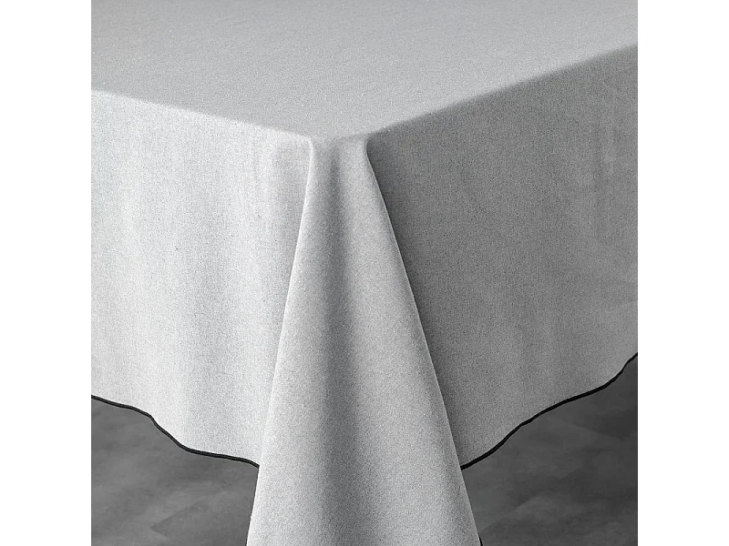 Nappe en Coton "Mistraline" 140x240cm Gris Chiné
