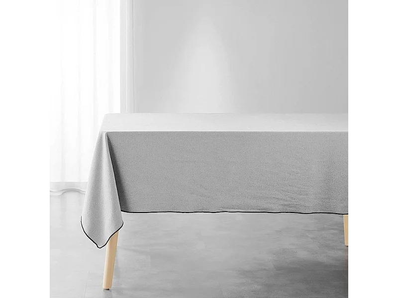 Nappe en Coton "Mistraline" 140x240cm Gris Chiné