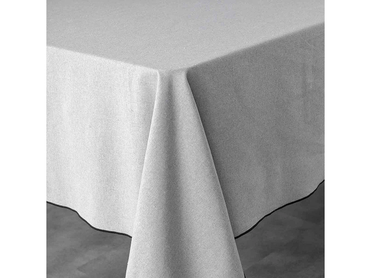 Nappe en Coton "Mistraline" 140x240cm Gris Chiné