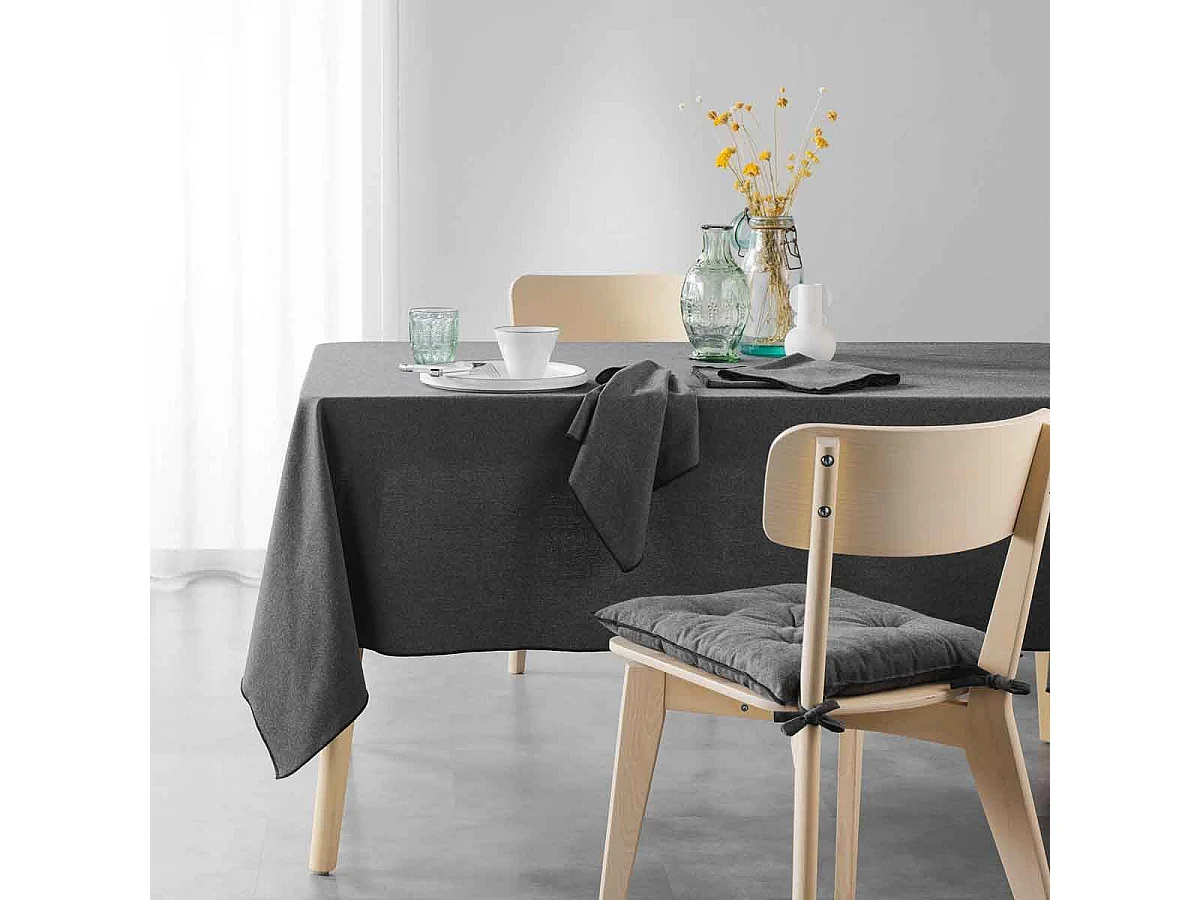 Nappe en Coton "Mistraline" 140x240cm Anthracite