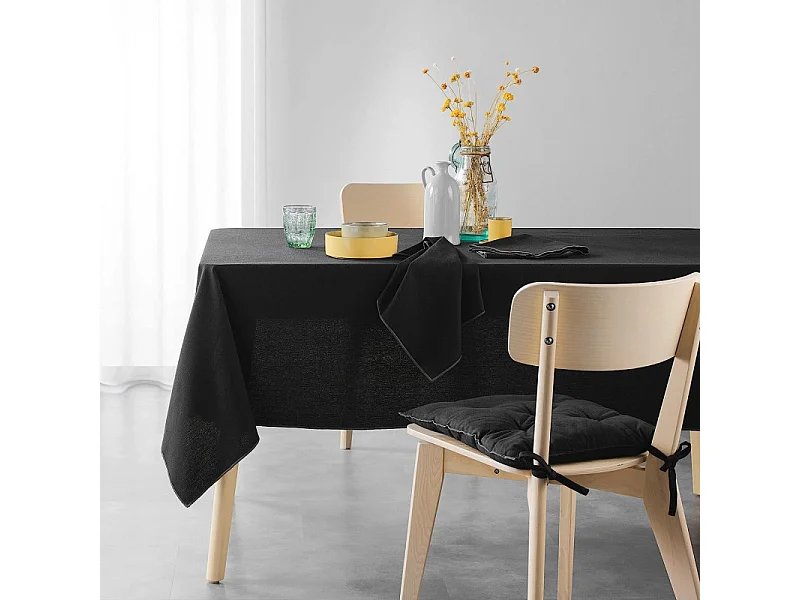 Nappe en Coton "Mistraline" 140x240cm Noir