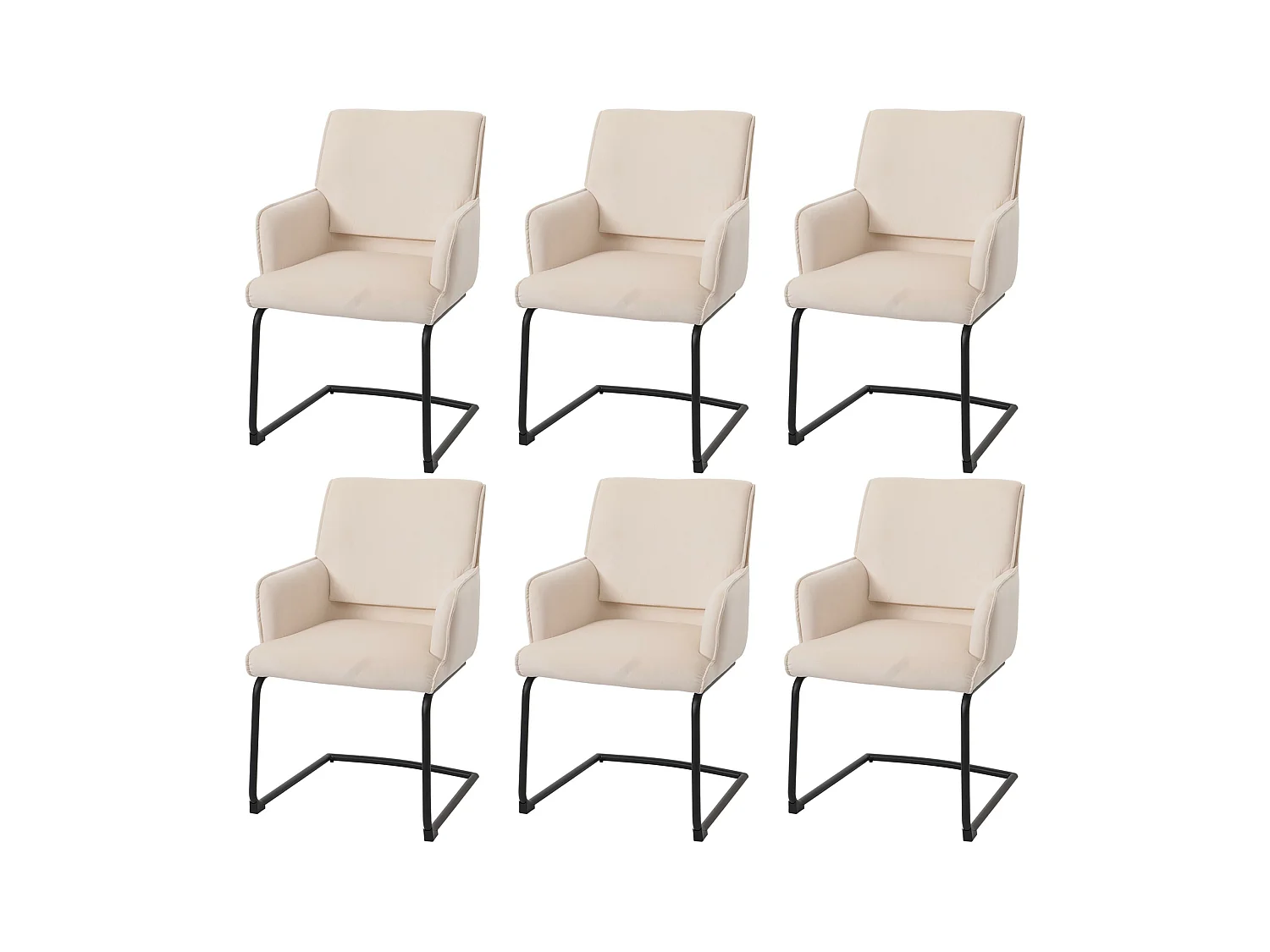 Piétement luge MCW-N60 (lot de 6),  crème-beige