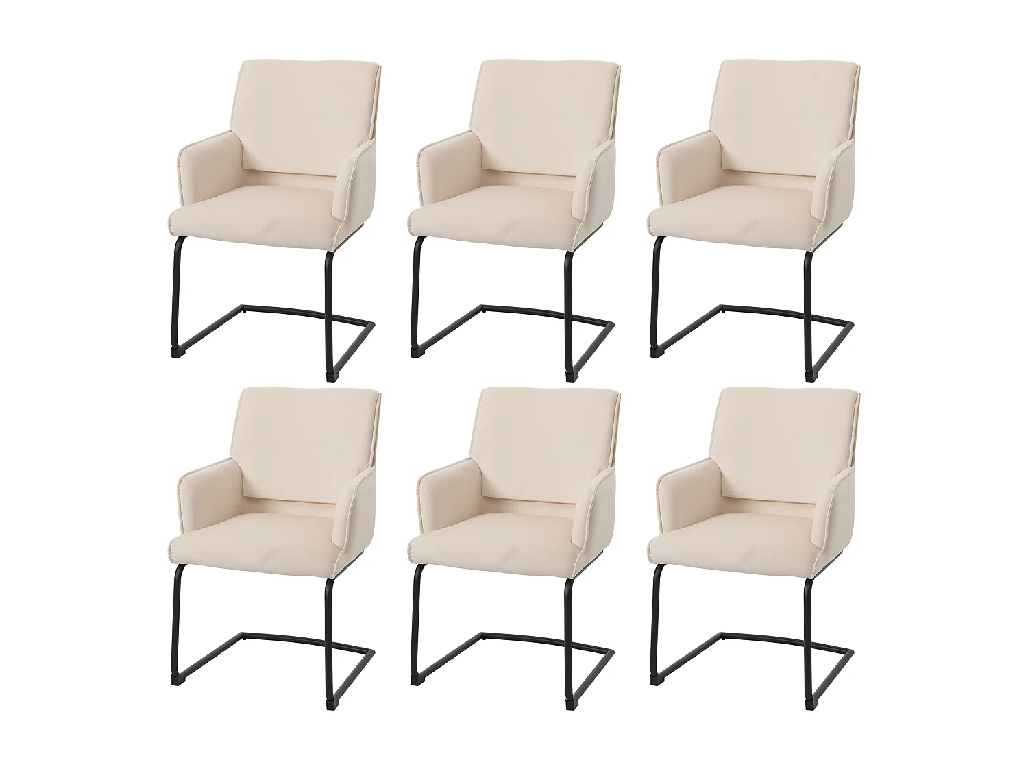 Sledestoel MCW-N60 (set van 6),  crème-beige