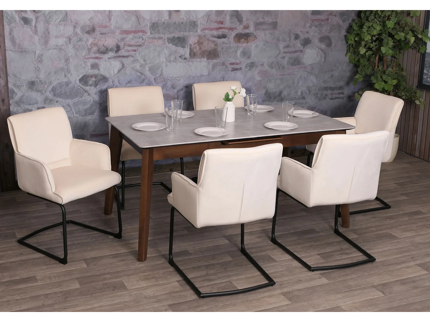 Sledestoel MCW-N60 (set van 6),  crème-beige