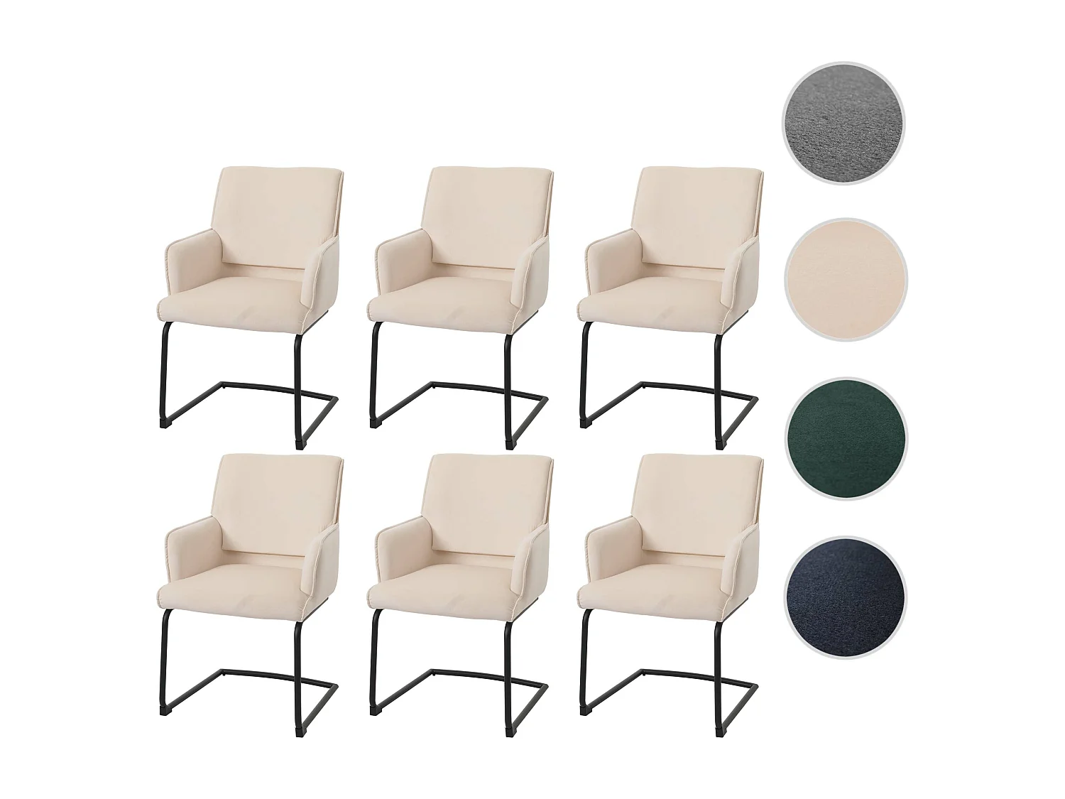 Sledestoel MCW-N60 (set van 6),  crème-beige