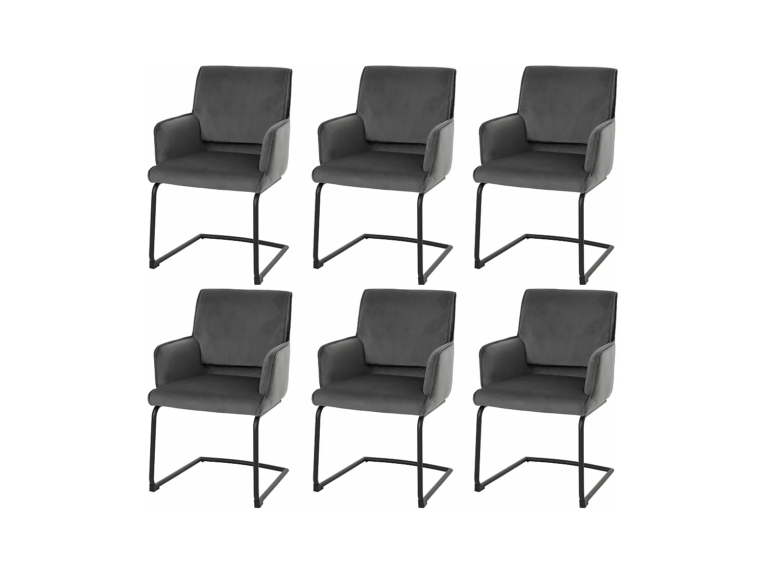 Piétement luge MCW-N60 (lot de 6),  gris foncé