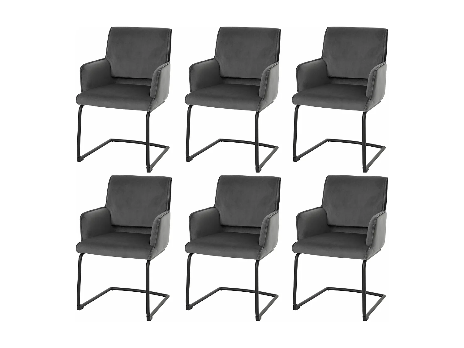 Sledestoel MCW-N60 (set van 6),  donkergrijs