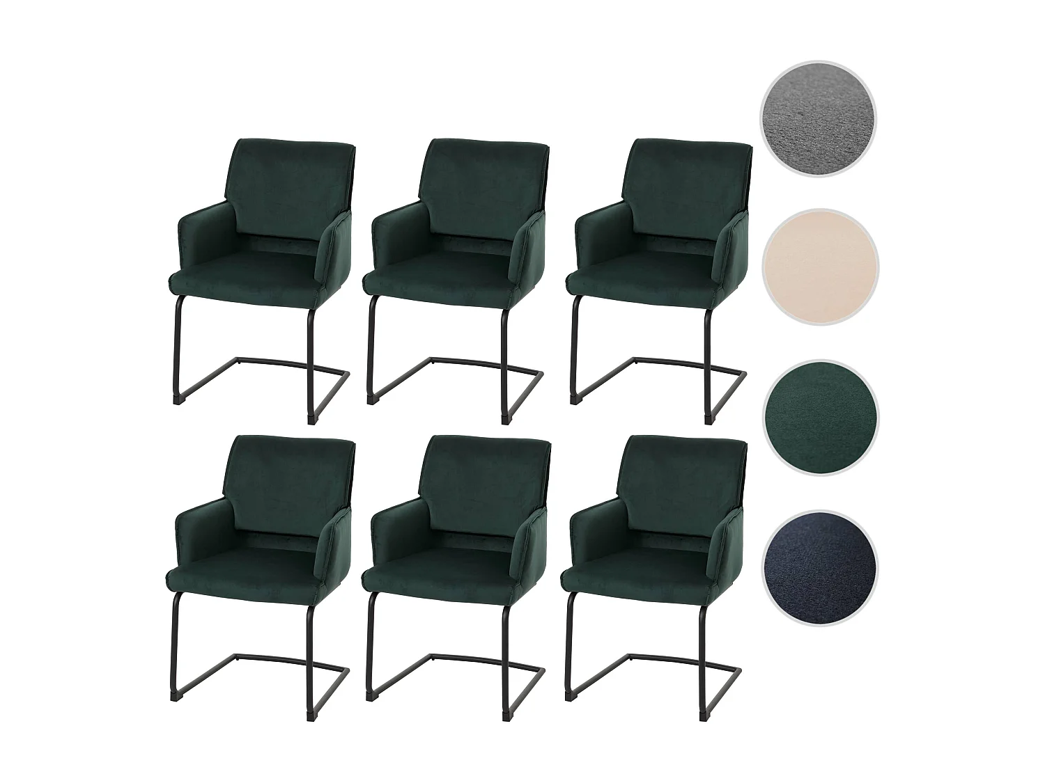 Cadeira suspensa MCW-N60 (conjunto de 6),  verde