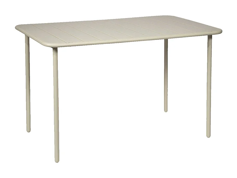 Mesa de jardín metálica de 4 plazas beige