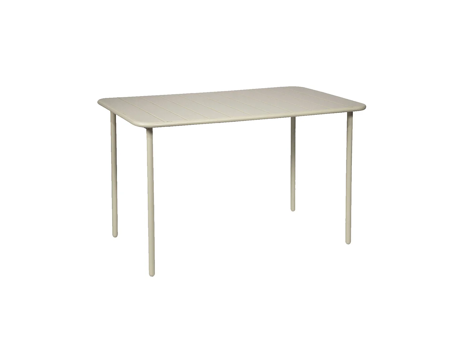 Tavolo da giardino bistrot in metallo a 4 posti, 120cm, beige