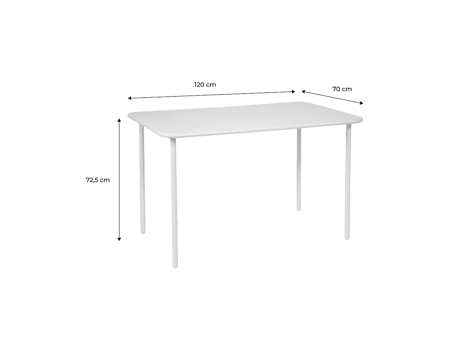 Tavolo da giardino bistrot in metallo a 4 posti, 120cm, beige