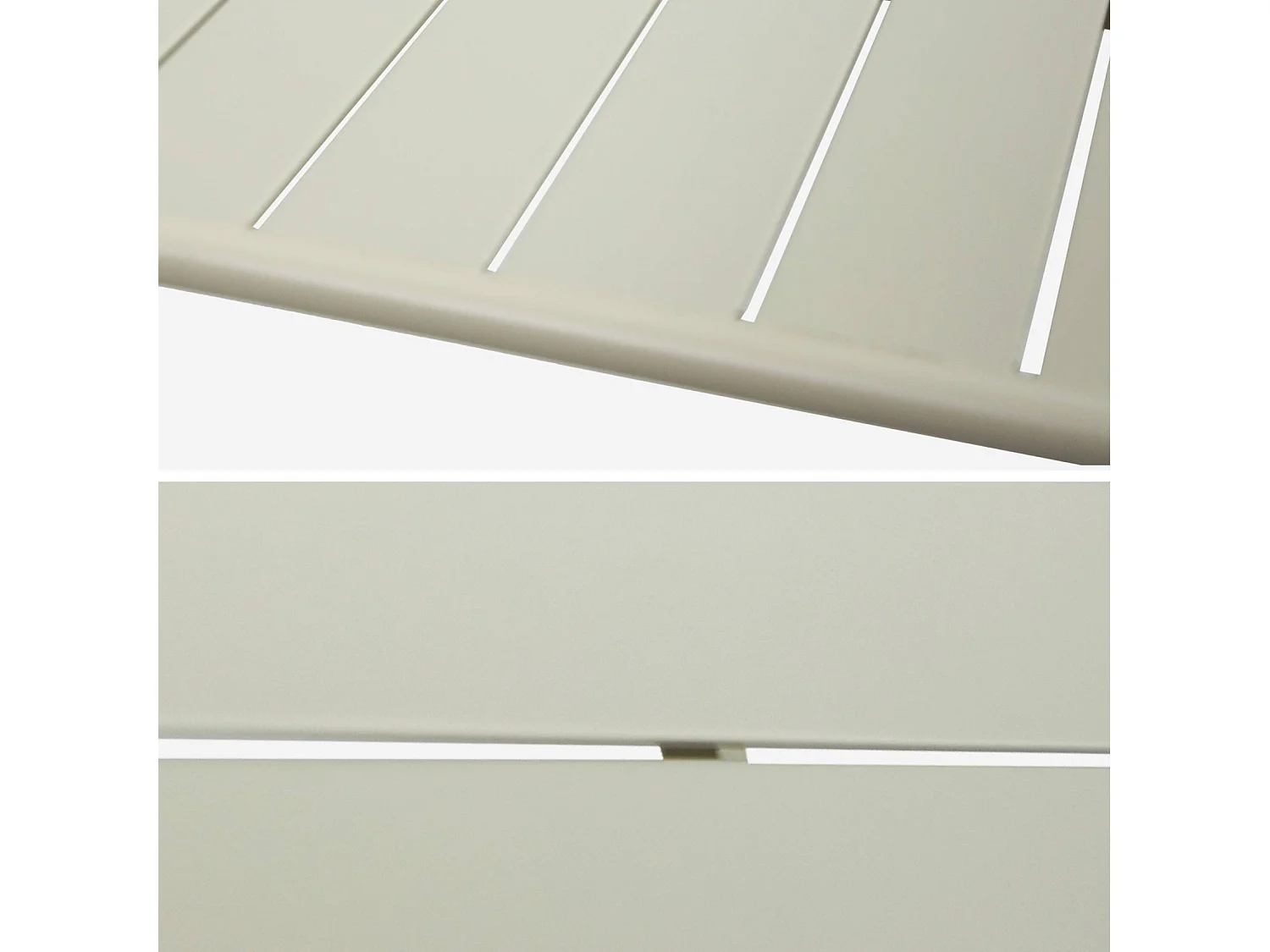 Table haute de jardin métal 4 places. beige. 120 x 70 x 95cm