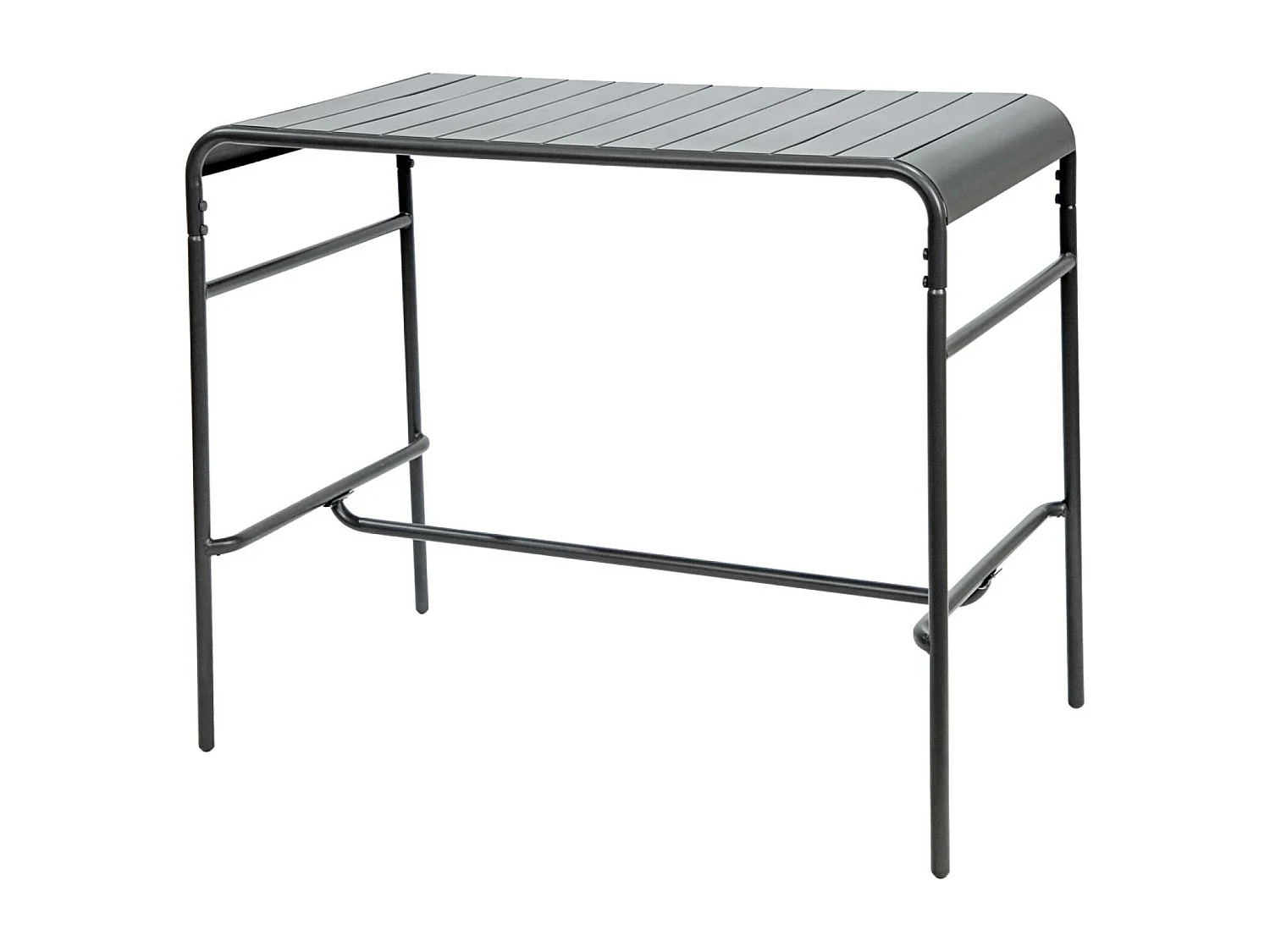 Mesa alta de jardín metálica 120cm, 4 plazas antracita