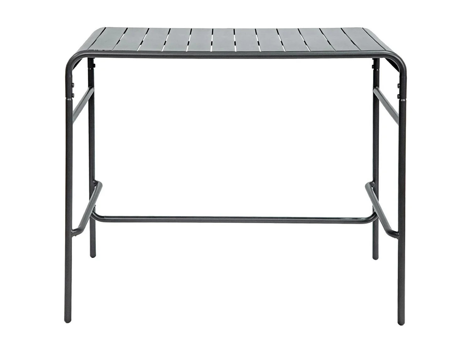 Mesa alta de jardín metálica 120cm, 4 plazas antracita