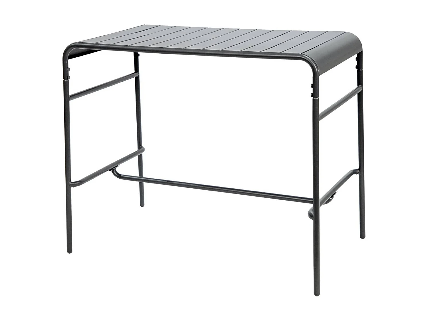 Tavolo alto da giardino in acciaio, 4 posti, 120cm, antracite