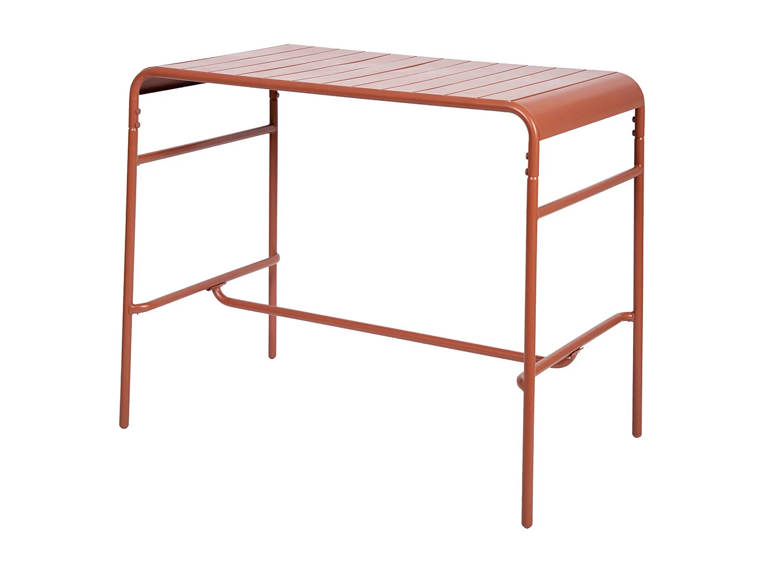 Tavolo alto da giardino in acciaio, 4 posti, 120cm, terracotta