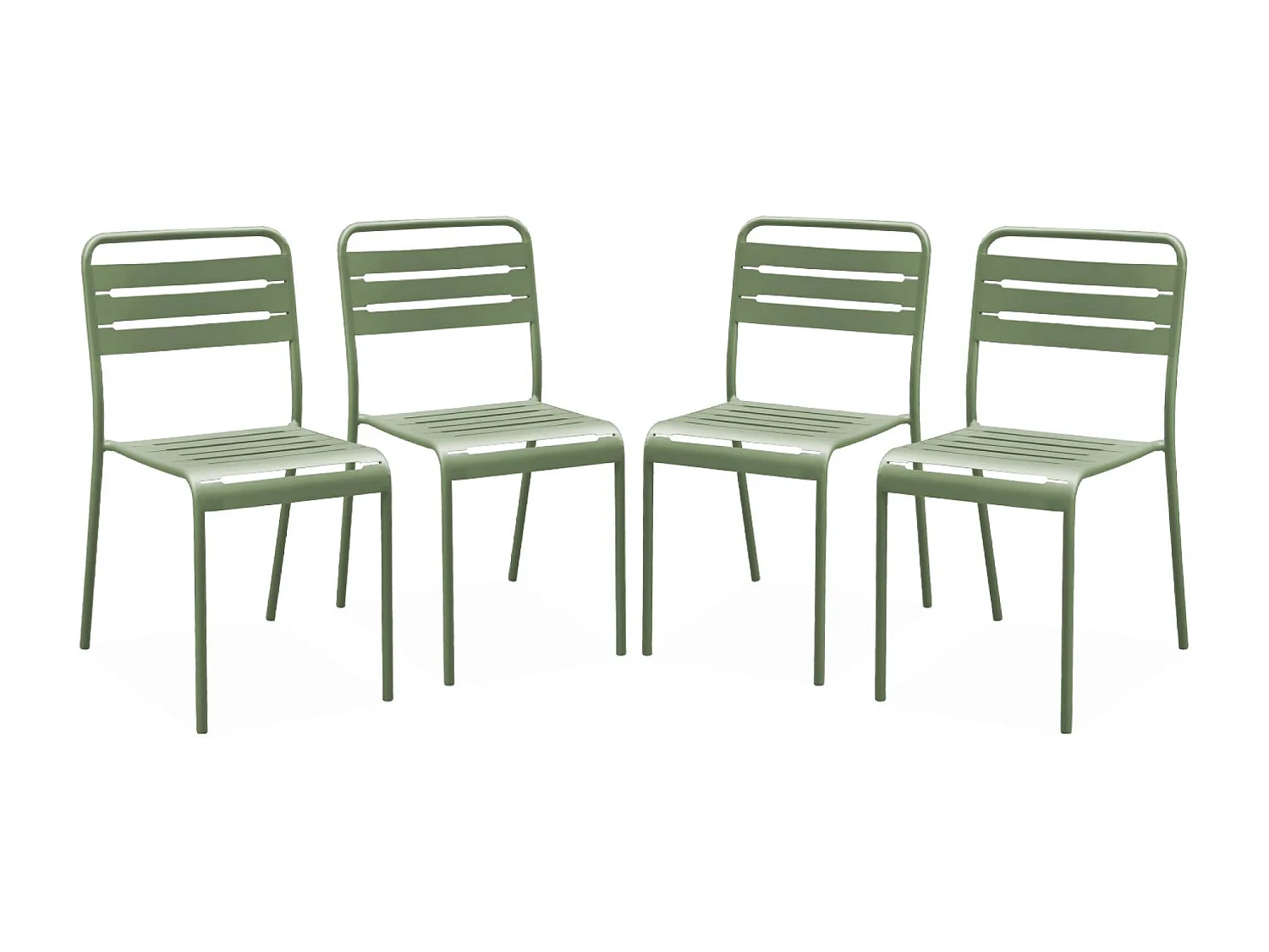 set 4 sedie da giardino bistrot in acciaio, verde