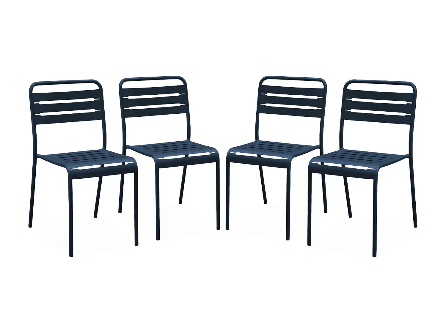 Set di 4 sedie da giardino, blu navy | sweeek