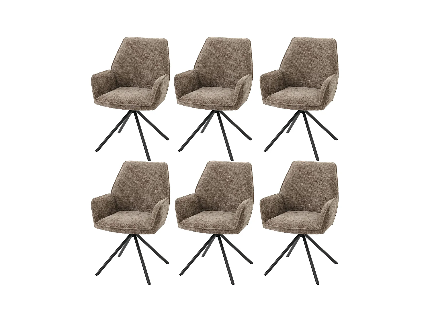 Chaise de salle à manger MCW-G67 (lot de 6),  marron