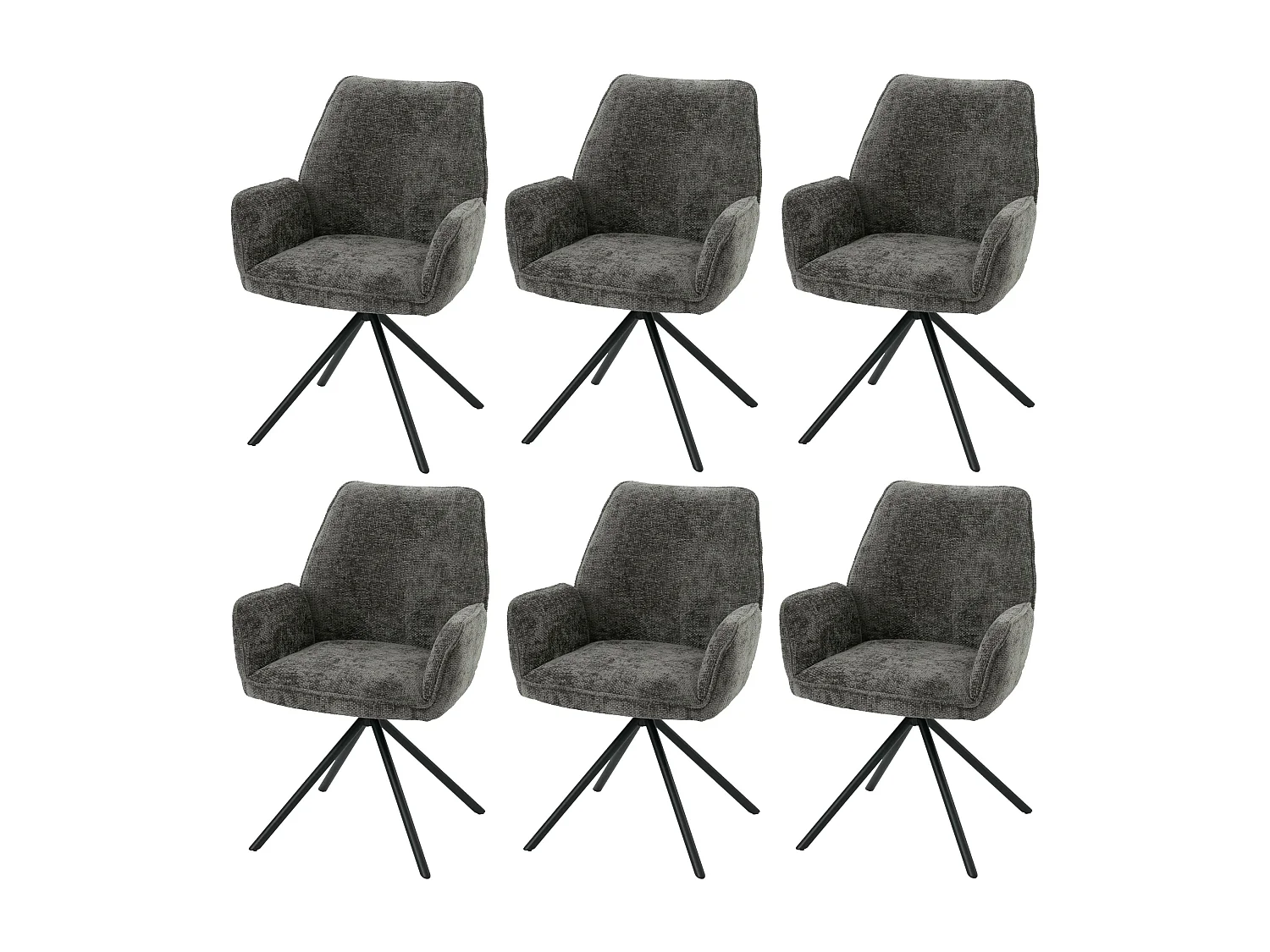 Eetkamerstoel MCW-G67 (set van 6),  donkergrijs