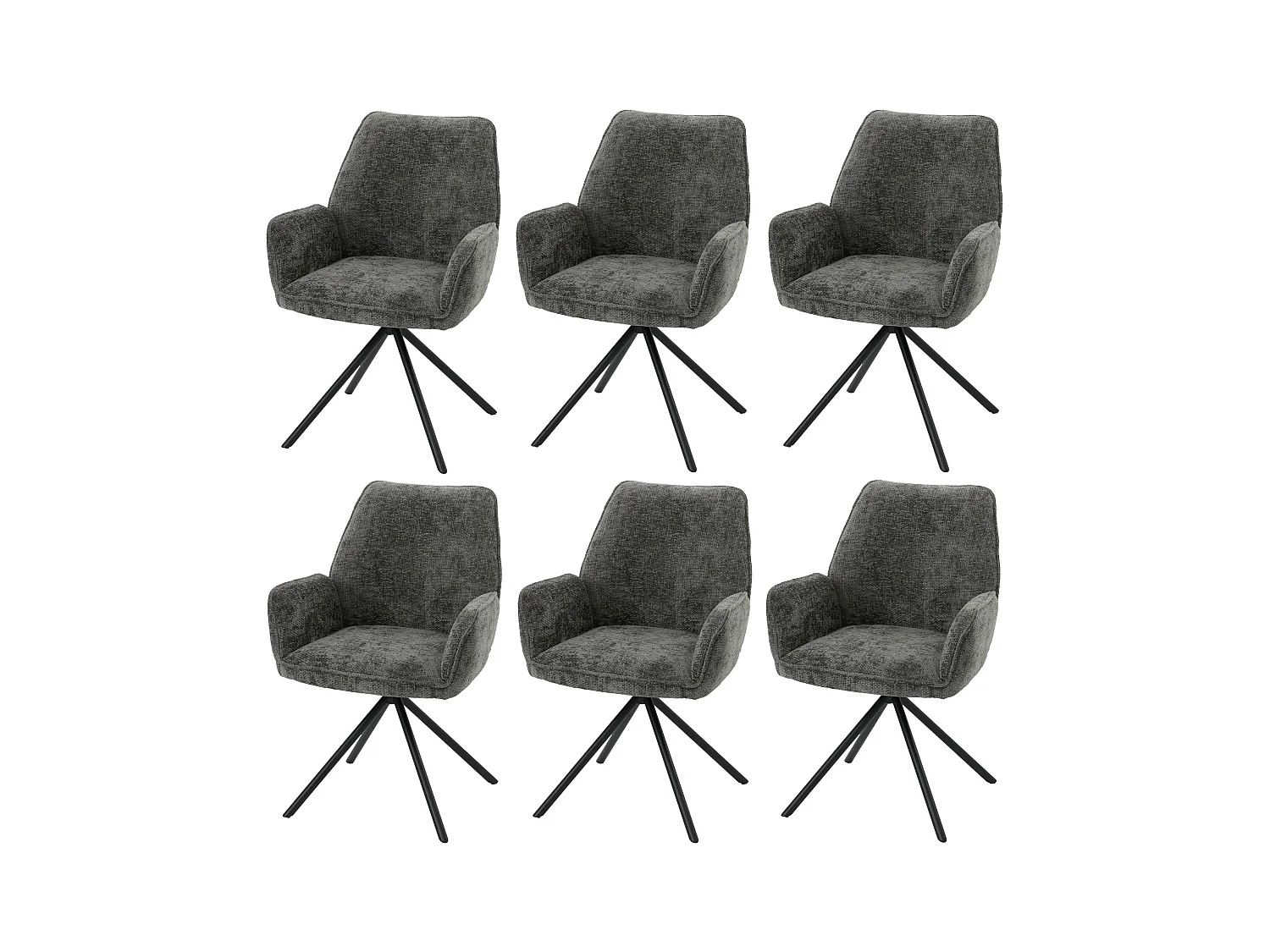 Eetkamerstoel MCW-G67 (set van 6),  donkergrijs