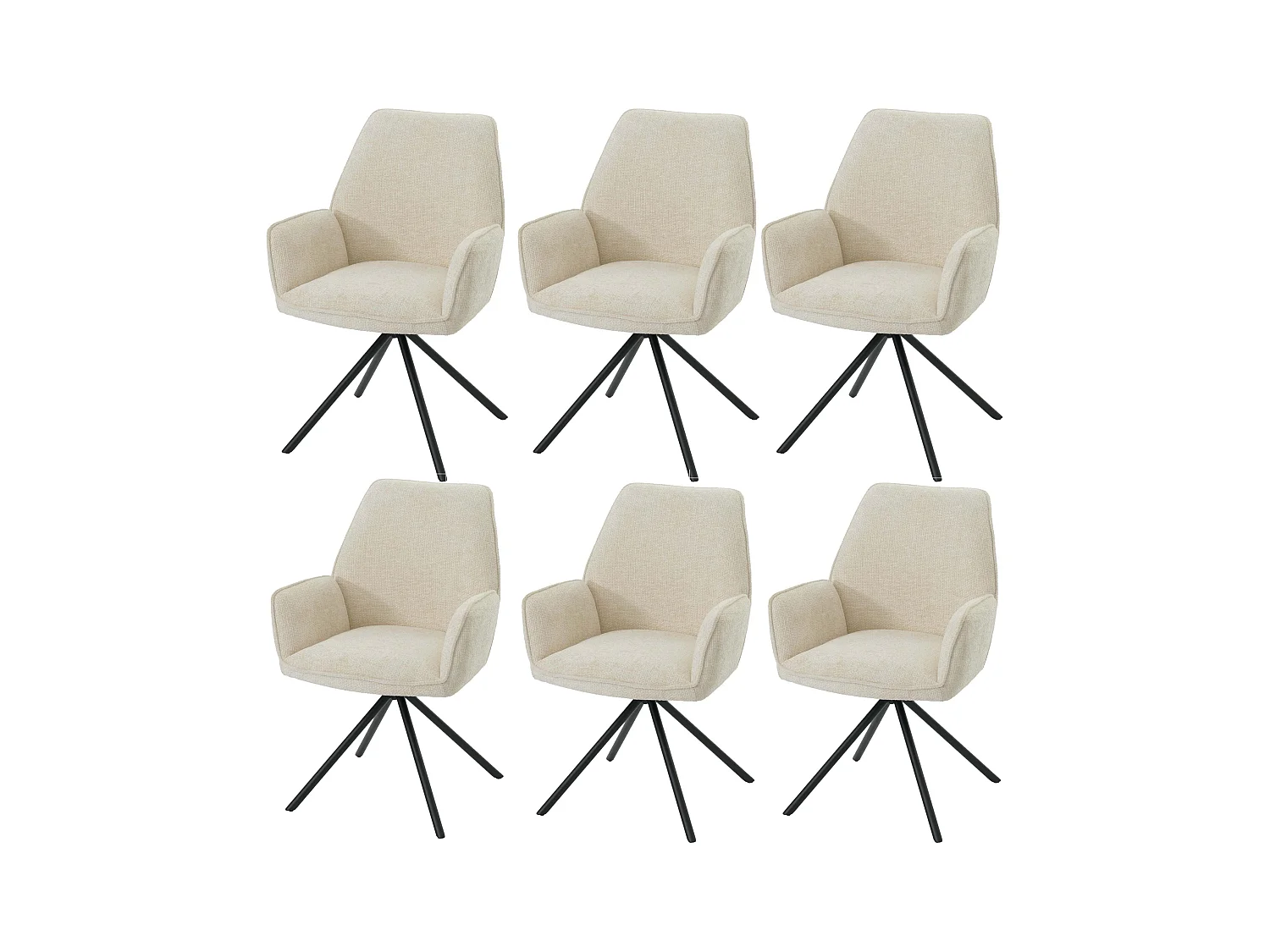 Chaise de salle à manger MCW-G67 (lot de 6),  crème