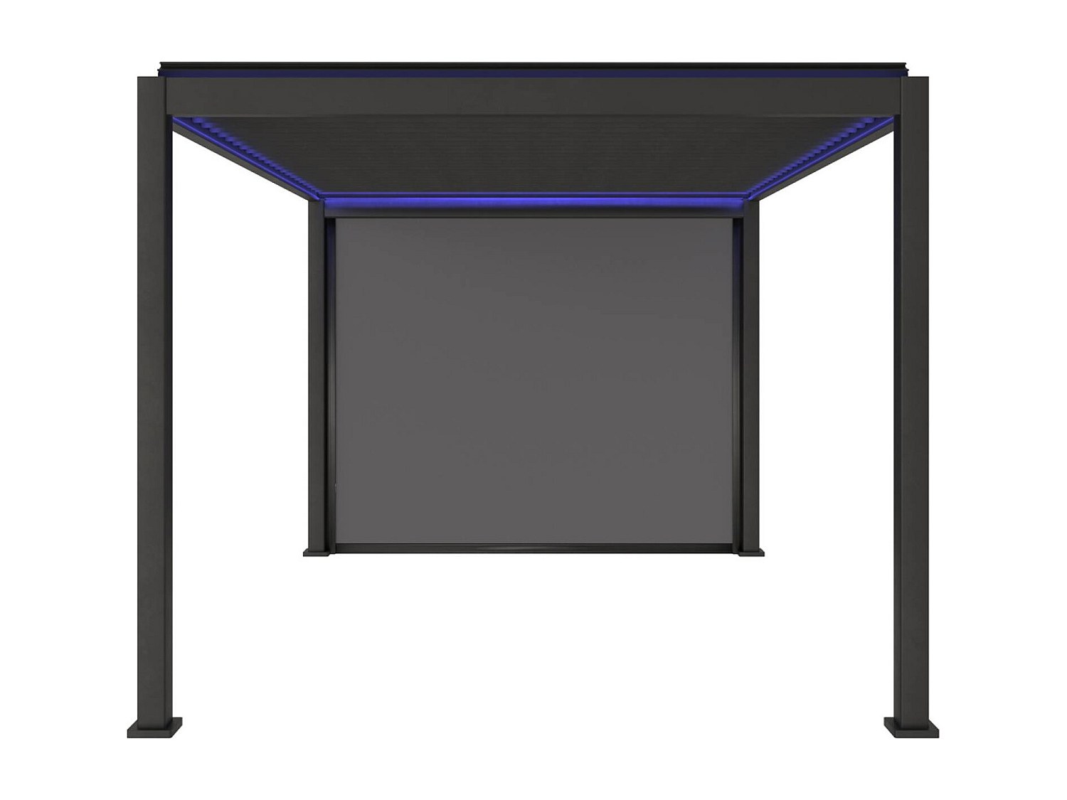 Pérgola bioclimática eléctrica triomphe led 3x4m + toldo 3m antracita