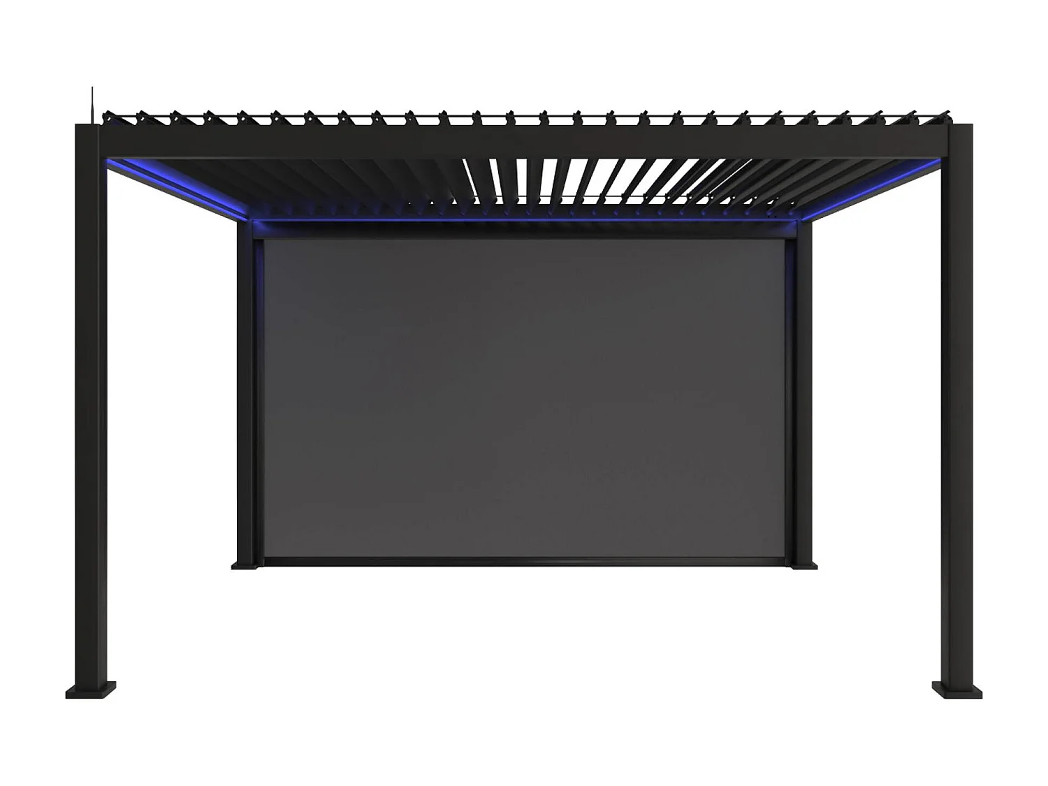 Pergola 3x4m elettrica in alluminio led + tenda 4m, antracite