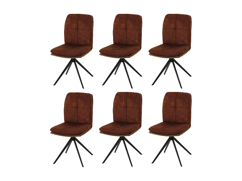 Chaise de salle à manger MCW-M68 (lot de 6),  marron