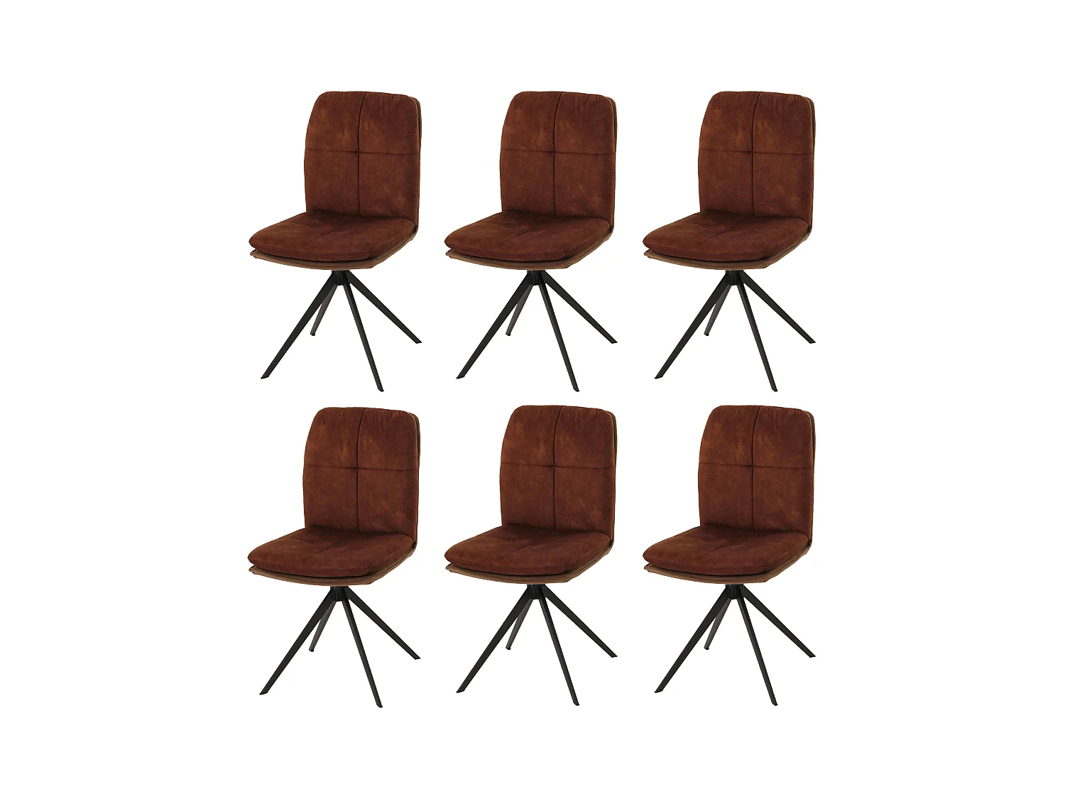 Chaise de salle à manger MCW-M68 (lot de 6),  marron