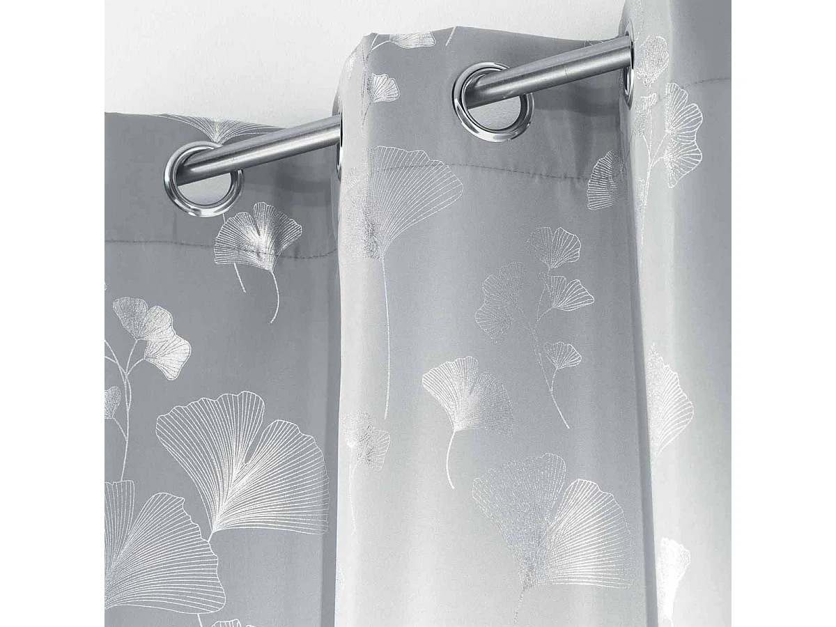 Rideau Déco à Œillets "Bloomy" 140x260cm Gris