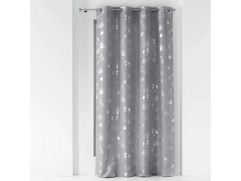 Rideau Déco à Œillets "Bloomy" 140x260cm Gris