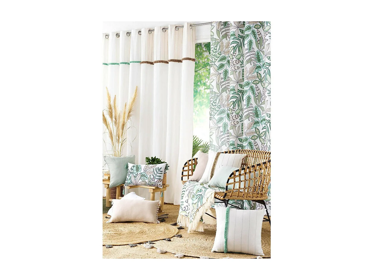Rideau à Œillets Imprimé "Beautaline" 140x260cm Vert