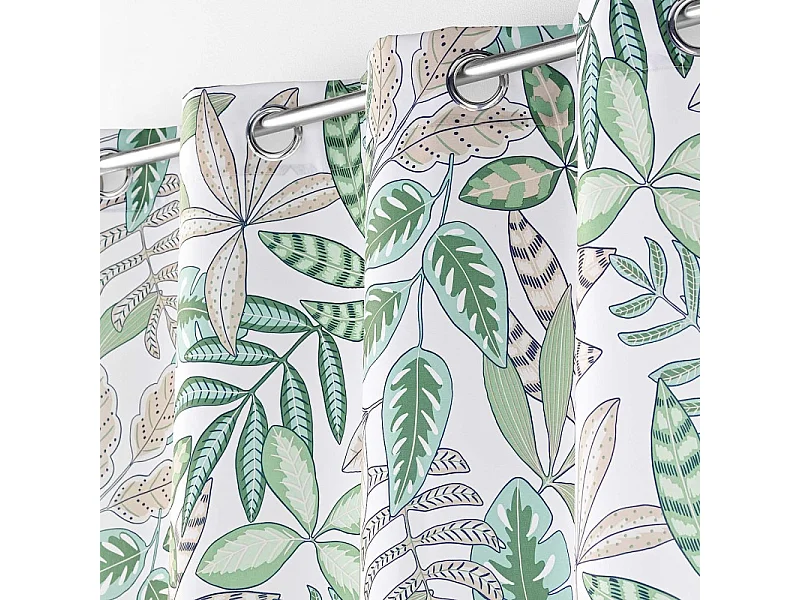 Rideau à Œillets Imprimé "Beautaline" 140x260cm Vert