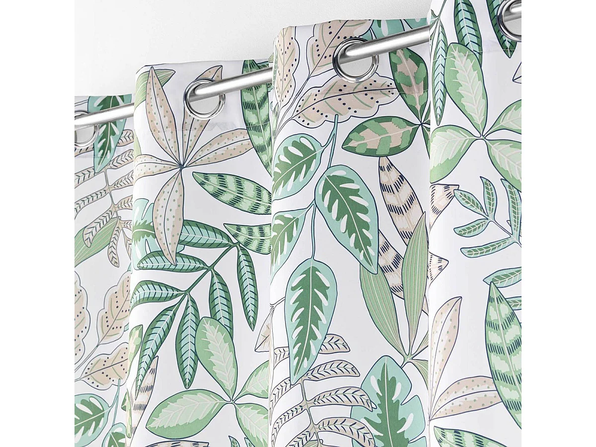 Rideau à Œillets Imprimé "Beautaline" 140x260cm Vert