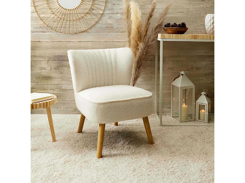 Fauteuil Bouclette Erika Blanc