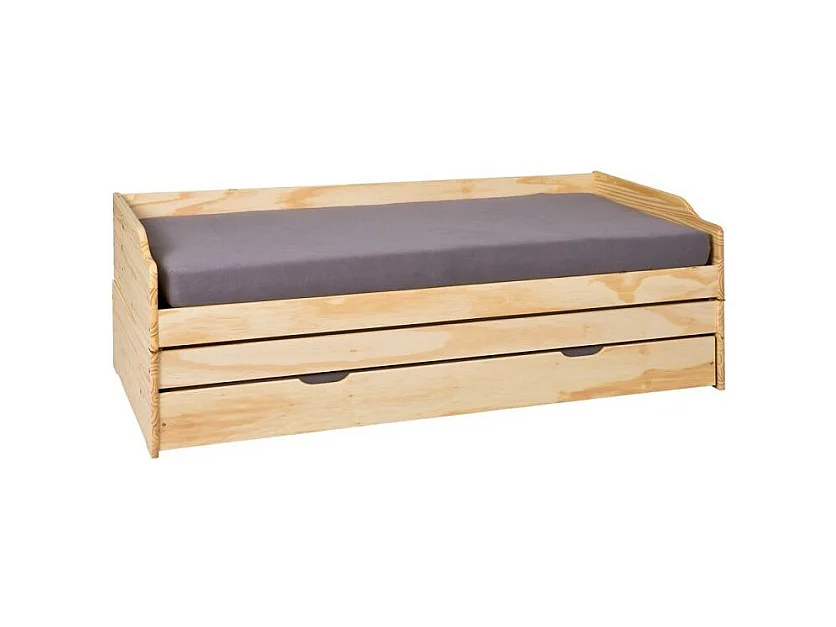 Lit Banquette Enfant Bois "Axel" 90x200cm Naturel
