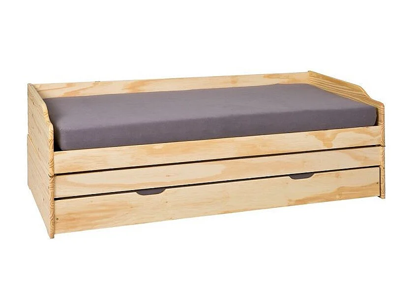 Lit Banquette Enfant Bois "Axel" 90x200cm Naturel