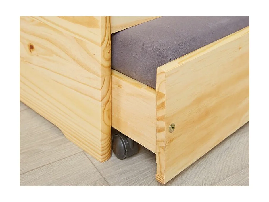 Lit Banquette Enfant Bois "Axel" 90x200cm Naturel