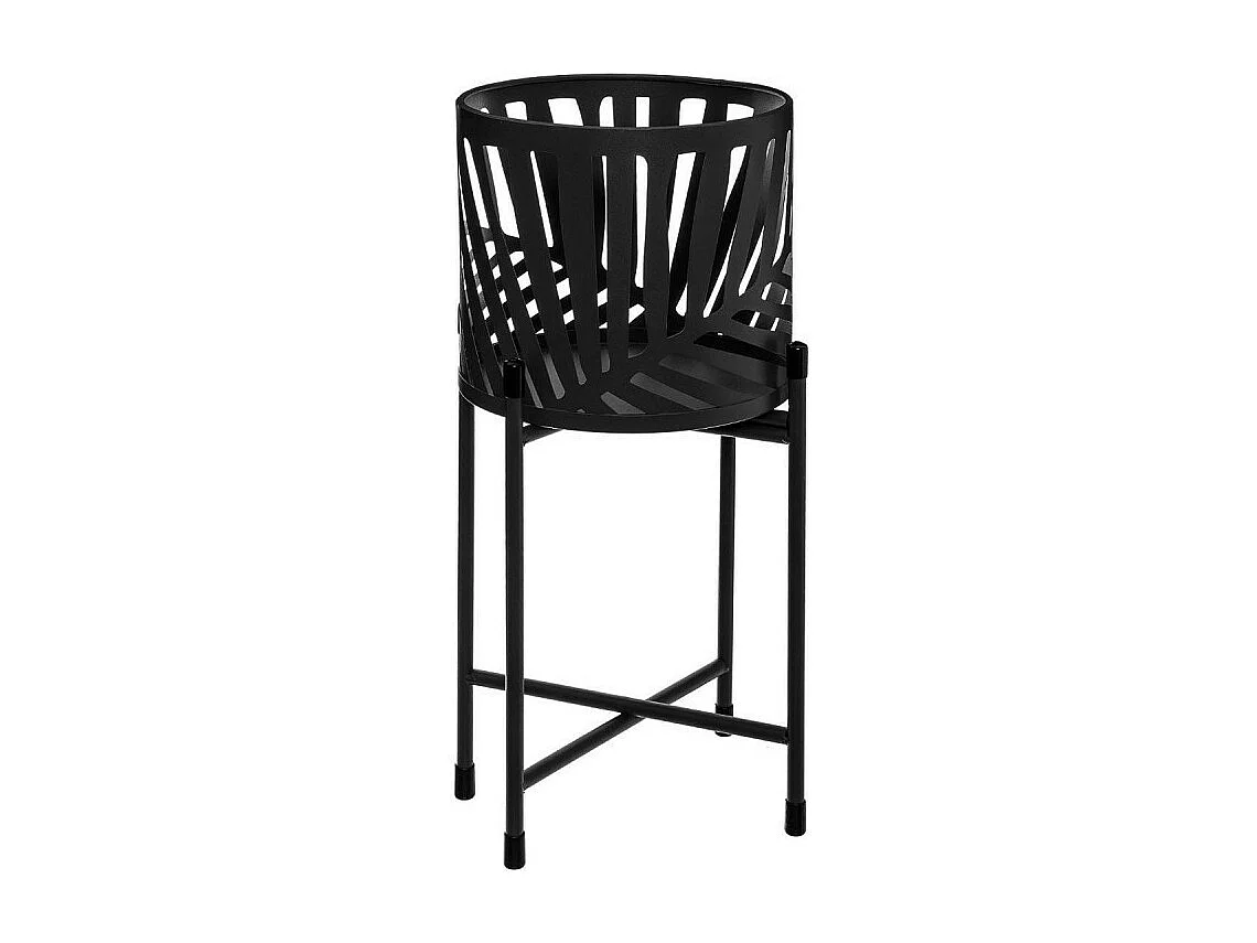 Lot de 2 Cache-Pots en Métal "Leaf" 54cm Noir