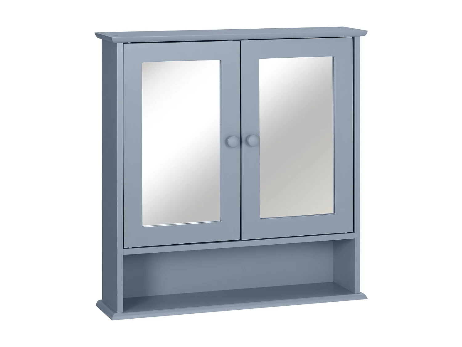 Armoire murale étagère salle de bain 56L x 13l x 58H cm double porte miroir étagère réglable MDF gris