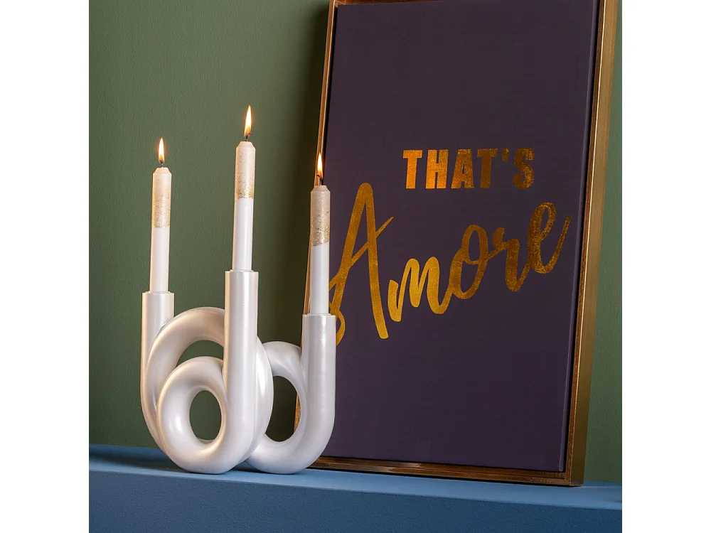 Bougeoir Ring H20cm Blanc  Present Time