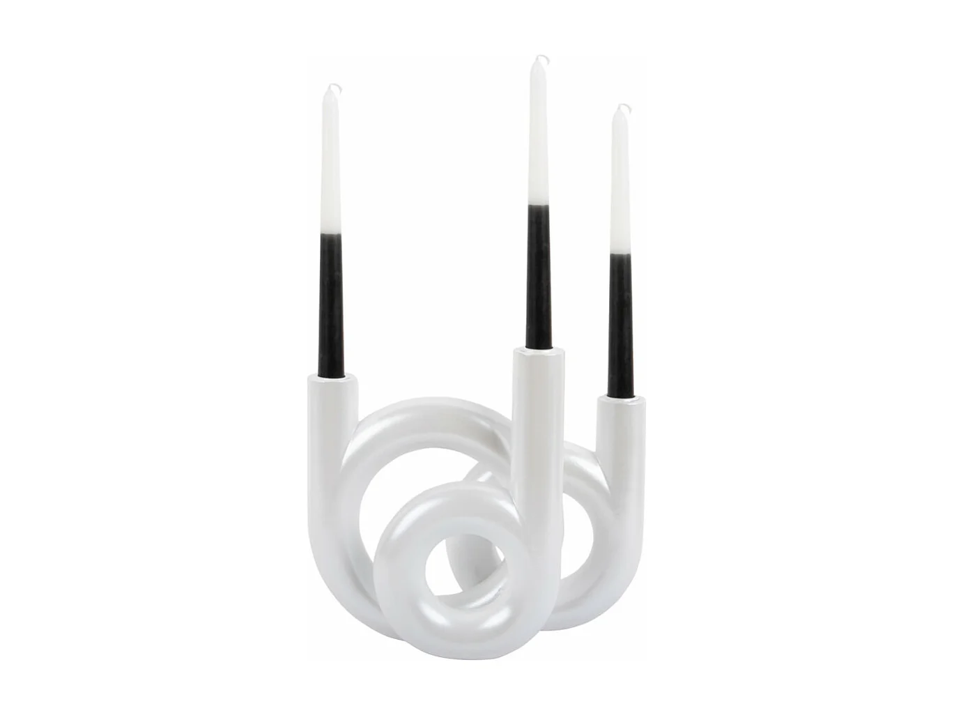 Bougeoir Ring H20cm Blanc  Present Time