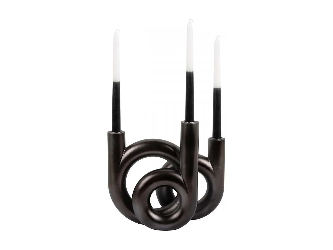 Bougeoir Ring H20cm Gris  Present Time