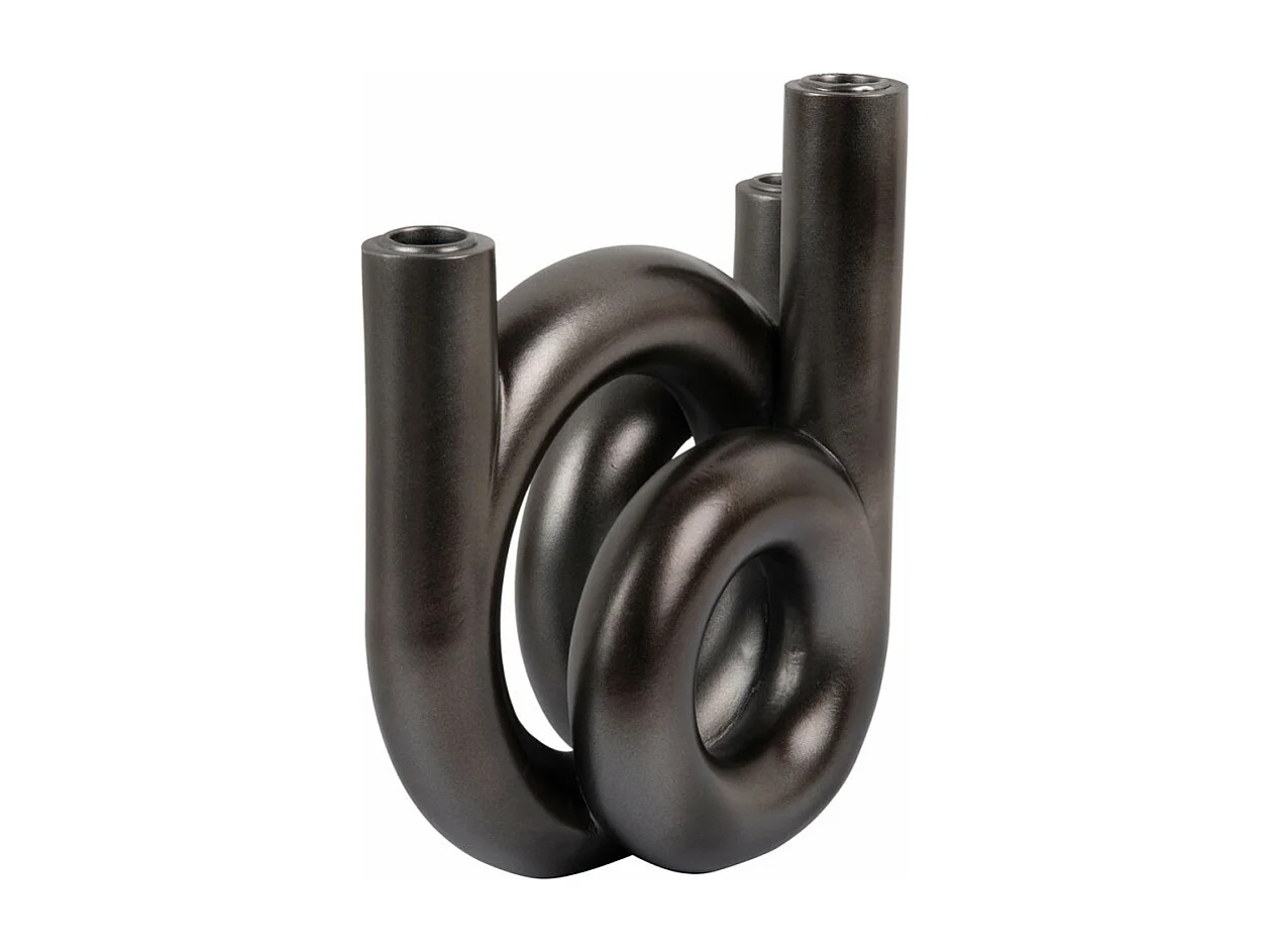 Bougeoir Ring H20cm Gris  Present Time