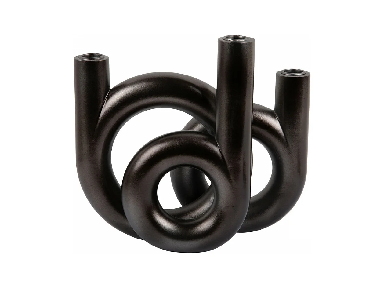 Bougeoir Ring H20cm Gris  Present Time