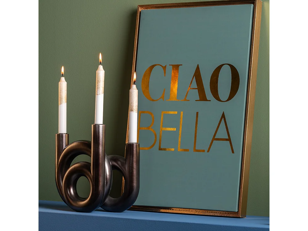 Bougeoir Ring H20cm Gris  Present Time